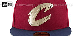 Cavaliers GOLDEN-BADGE Burgundy-Navy Fitted Hat by New Era - 3rd View