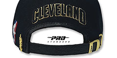 Cavaliers LOW-PRO GOLD METAL BADGE STRAPBACK Black Hat by Pro Standard - 3rd View