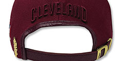 Cavaliers LOW-PRO GOLD METAL BADGE STRAPBACK Burgundy Hat by Pro Standard - 3rd View