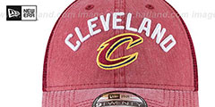 Cavaliers RUGGED-TEAM TRUCKER SNAPBACK Burgundy Hat by New Era - 3rd View