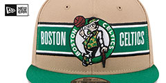 Celtics 2024 NBA DRAFT SNAPBACK Camel-Green Hat by New Era - 3rd View