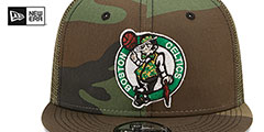 Celtics ARMY CAMO TRUCKER Hat by New Era - 3rd View