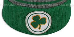 Celtics HIGH-5 CIRCLE BEANIE Grey-Green by Mitchell and Ness - 3rd View