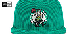 Celtics LETTERMAN PIN CORDUROY Kelly Fitted Hat by New Era - 3rd View