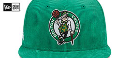 Celtics OLD SCHOOL CORDUROY SIDE-PATCH Kelly Fitted Hat by New Era - 3rd View