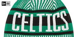 Celtics STRIPED Knit Beanie Hat by New Era - 3rd View