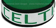 Celtics THE-BUTTON Knit Beanie Hat by Michell and Ness - 3rd View