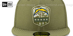 Chargers 2019 SALUTE-TO-SERVICE Olive Fitted Hat by New Era - 3rd View