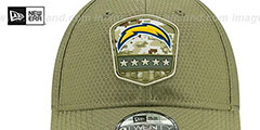 Chargers 2019 SALUTE-TO-SERVICE STRAPBACK Olive Hat by New Era - 3rd View