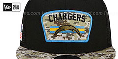 Chargers 2021 SALUTE-TO-SERVICE SNAPBACK Black-Desert Hat by New Era - 3rd View