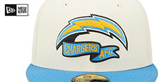 Chargers 2022 NFL SIDELINE Cream-Blue Fitted Hat by New Era - 3rd View