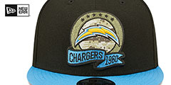 Chargers 2022 SALUTE-TO-SERVICE SNAPBACK Black-Blue Hat by New Era - 3rd View