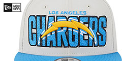 Chargers 2023 NFL DRAFT SNAPBACK Stone-Blue Hat by New Era - 3rd View