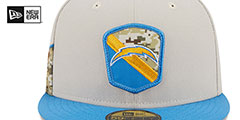 Chargers 2023 SALUTE-TO-SERVICE Stone-Blue Fitted Hat by New Era - 3rd View