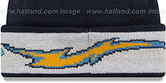 Chargers TEAM-RELATION Navy-Sky Knit Beanie by New Era - 3rd View