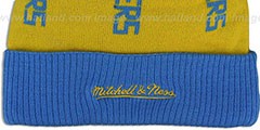 Chargers VERTICAL WORD BEANIE Gold-Sky by Mitchell and Ness - 3rd View