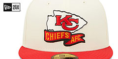 Chiefs 2022 NFL SIDELINE Cream-Red Fitted Hat by New Era - 3rd View