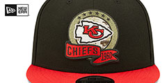 Chiefs 2022 SALUTE-TO-SERVICE SNAPBACK Black-Red Hat by New Era - 3rd View