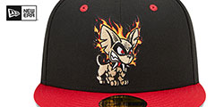 Chihuahuas MILB MARVEL DEFENDERS Black-Red Fitted Hat by New Era - 3rd View