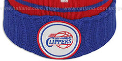 Clippers HIGH-5 CIRCLE BEANIE Red-Royal by Mitchell and Ness - 3rd View