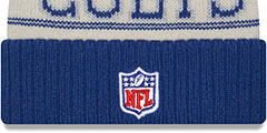 Colts 2023 HISTORIC SIDELINE Knit Beanie Hat by New Era - 3rd View