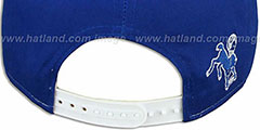 Colts NE-NC THROWBACK DOUBLE COVERAGE SNAPBACK Hat by New Era - 3rd View