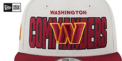 Commanders 2023 NFL DRAFT SNAPBACK Stone-Burgundy Hat by New Era - 3rd View