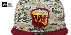 Commanders 2023 SALUTE-TO-SERVICE SNAPBACK Camo-Burgundy Hat by New Era - 3rd View