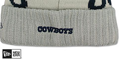 Cowboys 17 ALTERNATE STADIUM BEANIE Grey Knit Hat by New Era - 3rd View