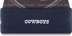 Cowboys 2015 GOLD COLLECTION Navy-Grey Knit Beanie Hat by New Era - 3rd View