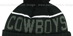 Cowboys 2015 STADIUM Black-White Knit Beanie Hat by New Era - 3rd View