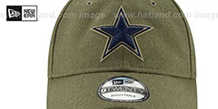 Cowboys 2018 SALUTE-TO-SERVICE STRAPBACK Olive Hat by New Era - 3rd View