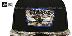 Cowboys 2021 SALUTE-TO-SERVICE Black-Desert Fitted Hat by New Era - 3rd View