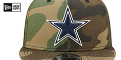 Cowboys ARMY CAMO TRUCKER SNAPBACK Hat by New Era - 3rd View