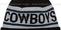 Cowboys BIGGEST FAN Black-Grey Knit Beanie Hat by New Era - 3rd View