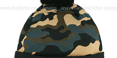 Cowboys CAMO-TOP Black-Army Camo Knit Beanie Hat by New Era - 3rd View