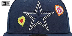 Cowboys CHAIN STITCH HEARTS Navy Fitted Hat by New Era - 3rd View