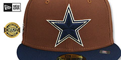 Cowboys HARVEST SIDE-PATCH Brown-Navy Fitted Hat by New Era - 3rd View