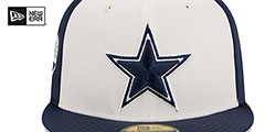 Cowboys SATIN SIDE-PATCH White-Navy Fitted Hat by New Era - 3rd View