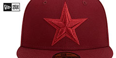 Cowboys TONAL TEAM-BASIC Burgundy Fitted Hat by New Era - 3rd View