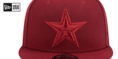 Cowboys TONAL TEAM-BASIC SNAPBACK Burgundy Hat by New Era - 3rd View