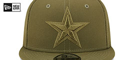 Cowboys TONAL TEAM-BASIC SNAPBACK Olive Hat by New Era - 3rd View