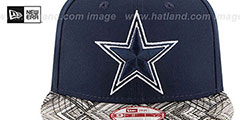 Cowboys TRICKED-TRIM STRAPBACK Navy Hat by New Era - 3rd View