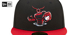 Crawdads MILB MARVEL DEFENDERS Black-Red Fitted Hat by New Era - 3rd View