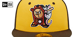 Crawdads THEME NIGHT Gold-Brown Fitted Hat by New Era - 3rd View