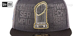 Cubs 2016 WORLD SERIES TROPHY SNAPBACK Grey-Black Hat by New Era - 3rd View