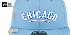 Cubs CITY FLAG VISOR CLIP SIDE-PATCH Sky Hat by New Era - 3rd View