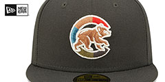 Cubs COLOR PACK MULTI Charcoal Fitted Hat by New Era - 3rd View