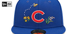 Cubs FLORAL WATERCOLORS Royal Fitted Hat by New Era - 3rd View