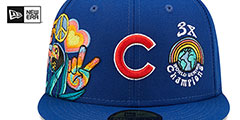 Cubs GROOVY Royal Fitted Hat by New Era - 3rd View